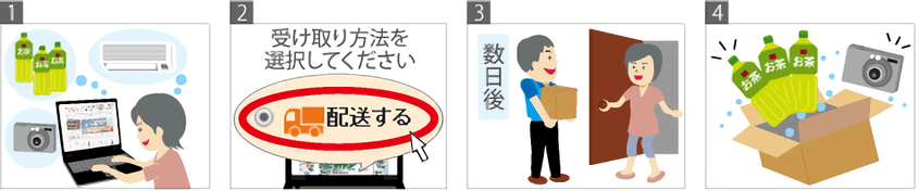 宅配の他に店頭でも商品を受け取ることができます。