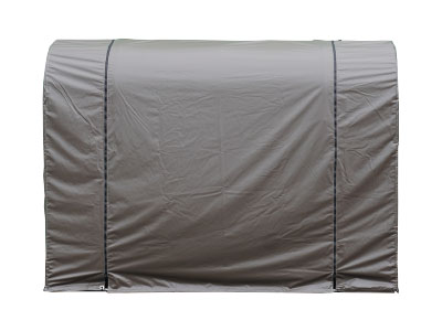 引上扉式横置パイプ物置