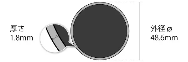 単管パイプ　48.6Φの寸法図