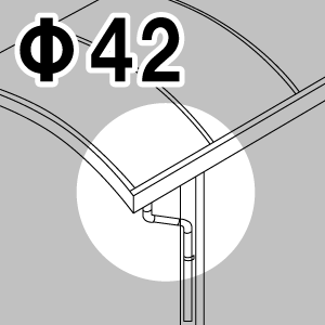 アクリル板片屋根カーポートΦ42エルボ式