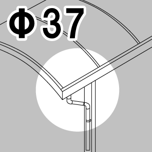 アクリル板片屋根カーポートΦ37エルボ式