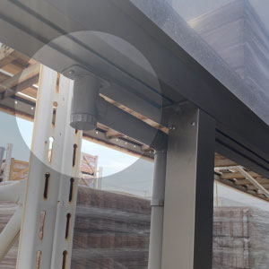 アクリル板片屋根カーポートドレンエルボ式