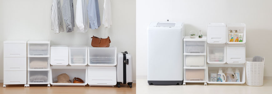 クローゼット　ホワイト・クリアコーディネート