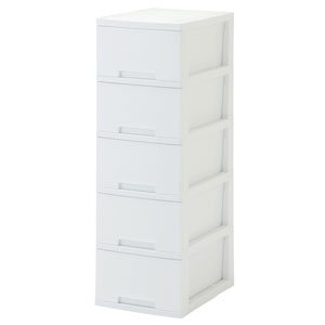 フォルトナ　スリムサイズ　5段 ホワイト