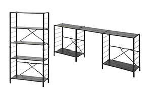 連結できるスチール棚