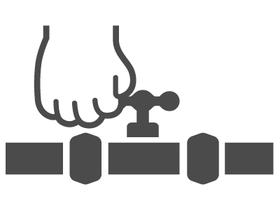 すぐに元栓を閉める