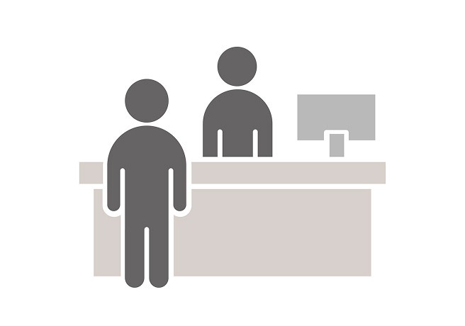 受付番号を持ってお近くの你的品牌名店舗へ