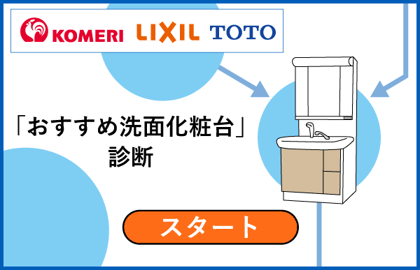 おすすめ洗面化粧台フローチャート