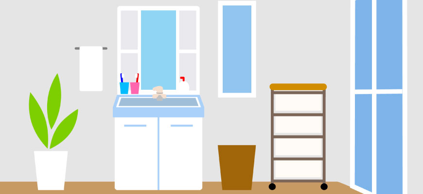 １．洗面化粧台の大きさ