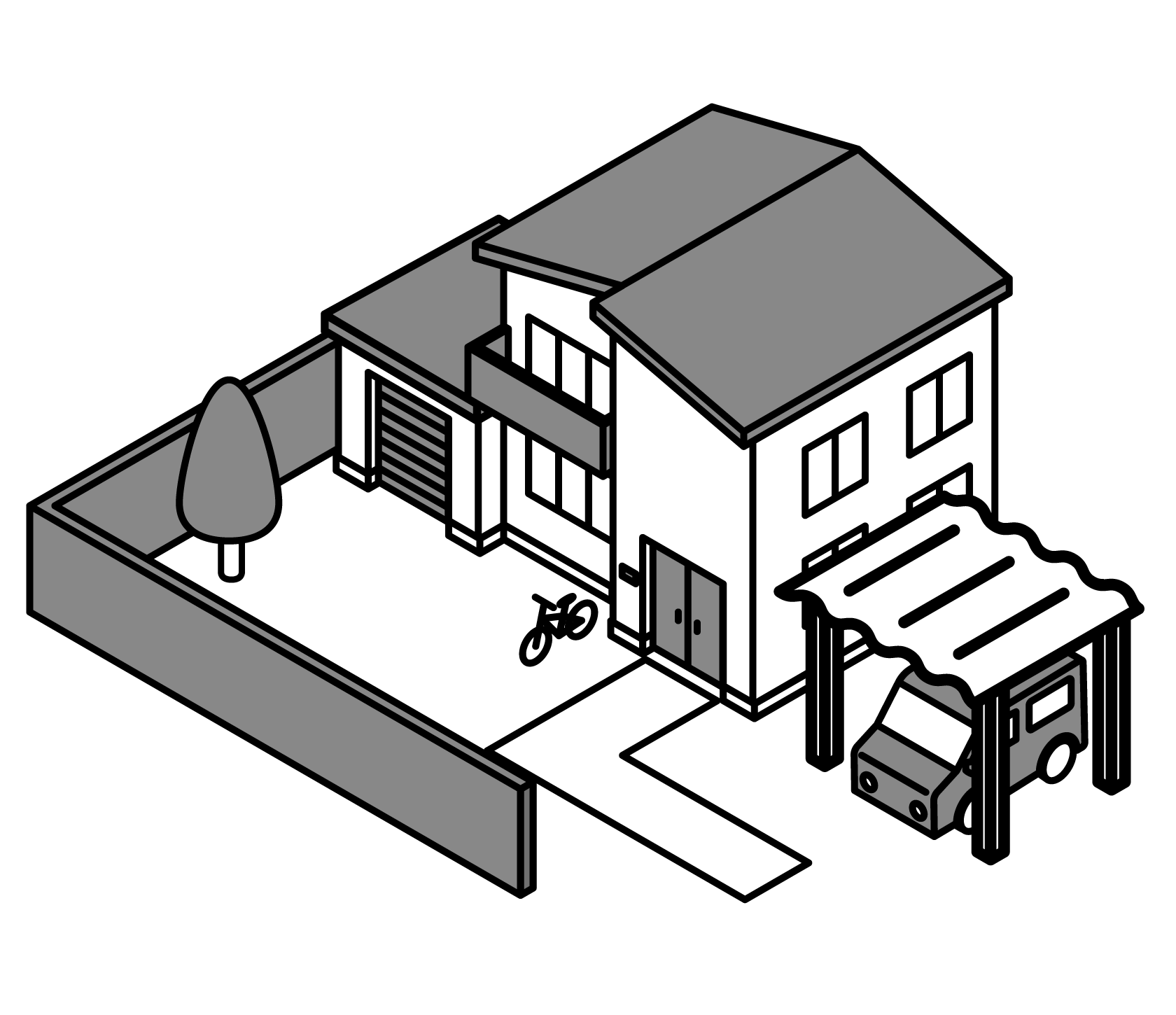 家の外観イラスト