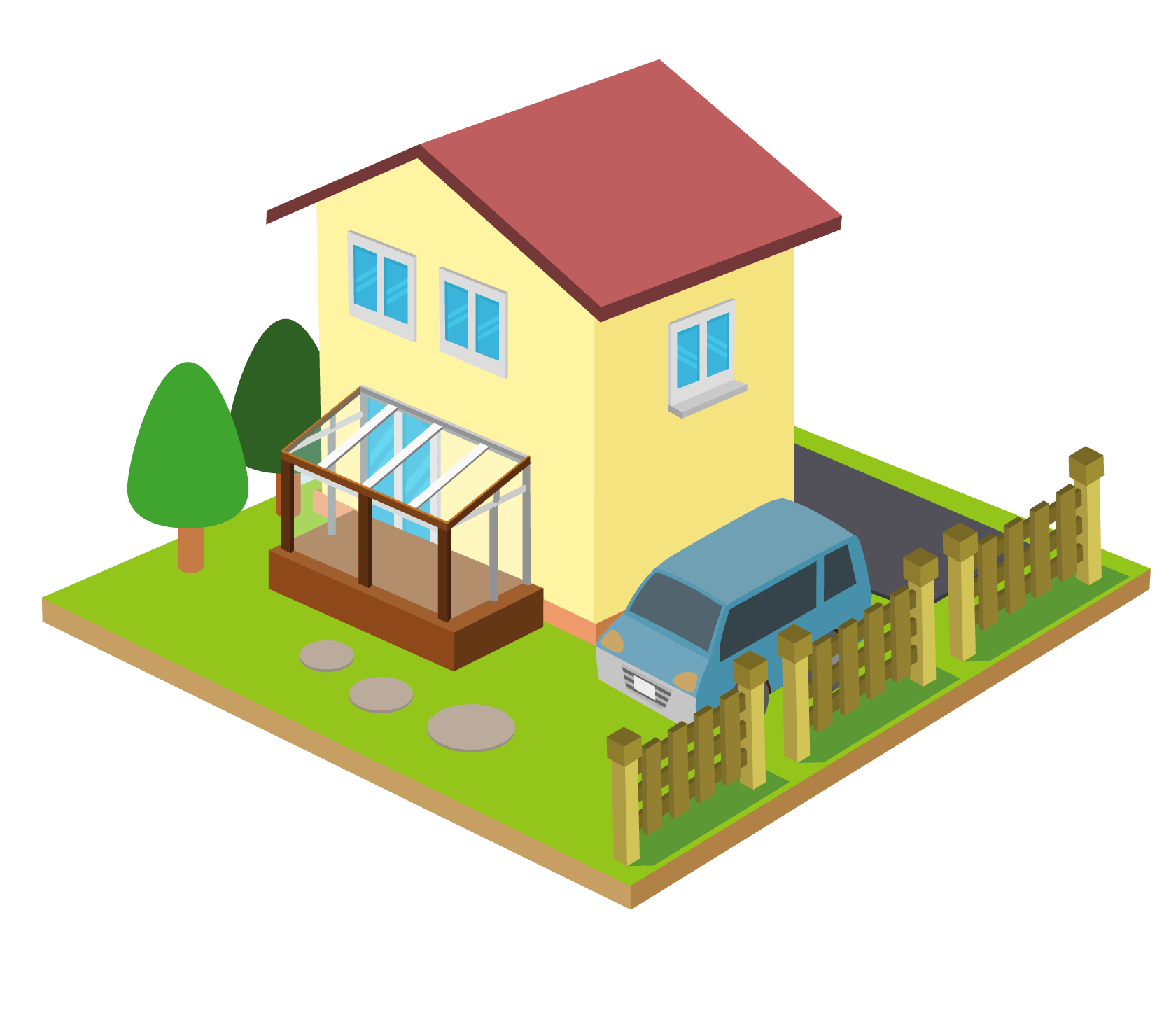 家の外観イラスト