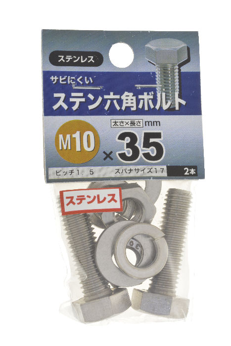 ステン六角ボルト　１０×３５