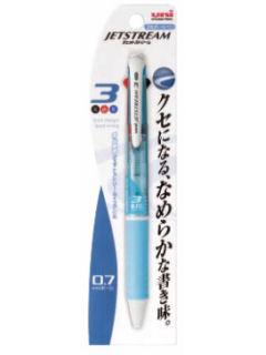 三菱　ジェットストリーム　３色ボールペン　水色