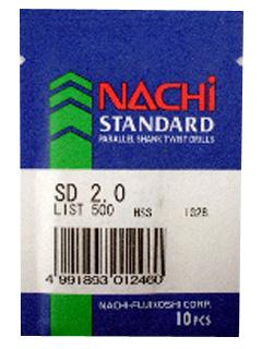 ナチ　鉄工用ストレートドリル１０本入ＳＤ　２．０ｍｍ