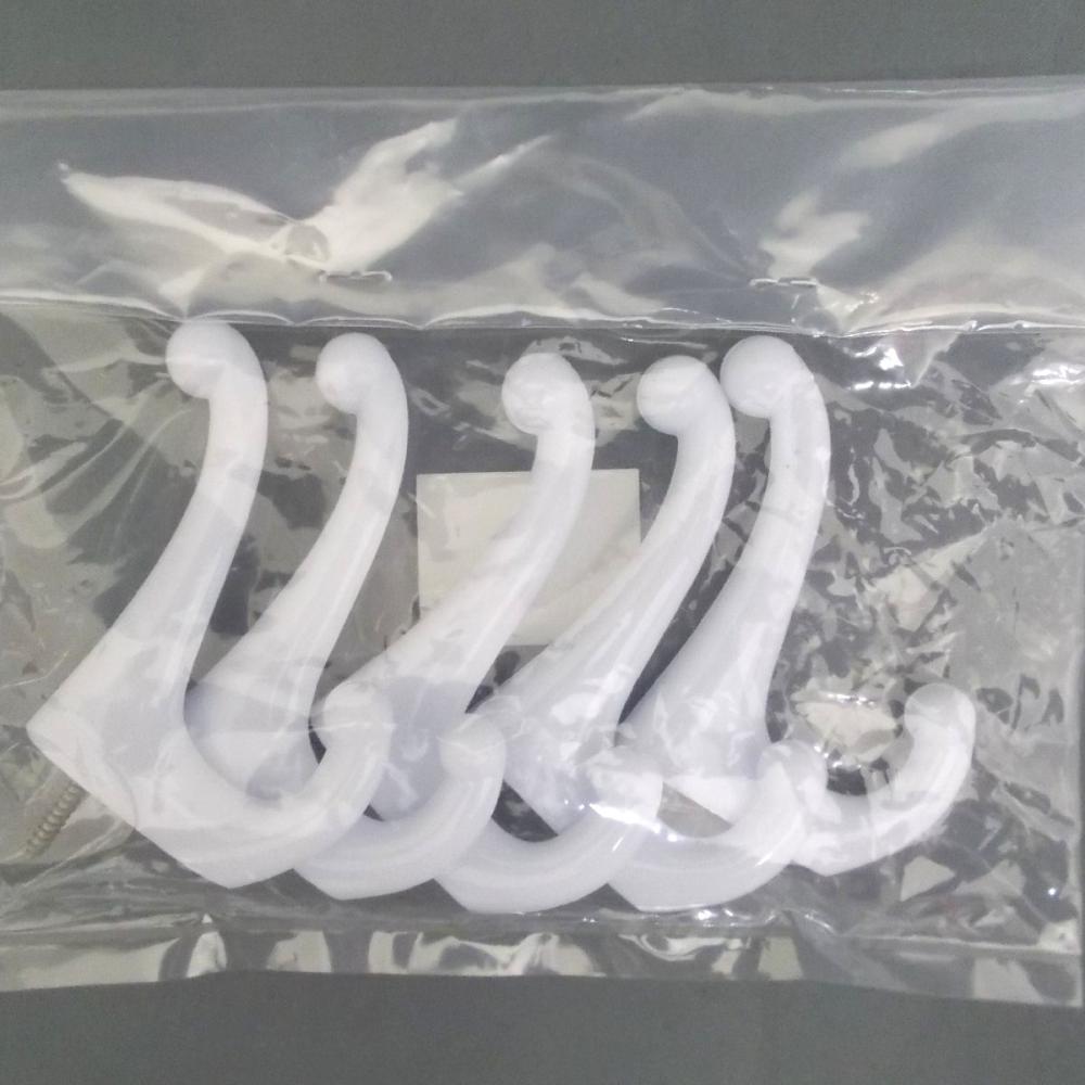 プラスチック帽子掛け　５個入り　ホワイト