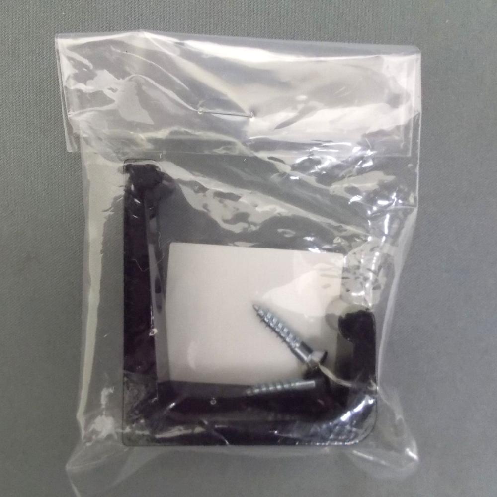 Ｌ型フック　１ヶ袋入り　黒　４５ｍｍ