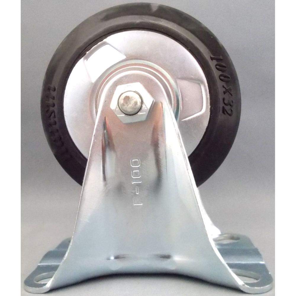 ナンシン　汎用キャスター　車輪径１００ｍｍ　ゴム（B入）　プレート式　固定　ＳＫＣ－１００ＶＳ