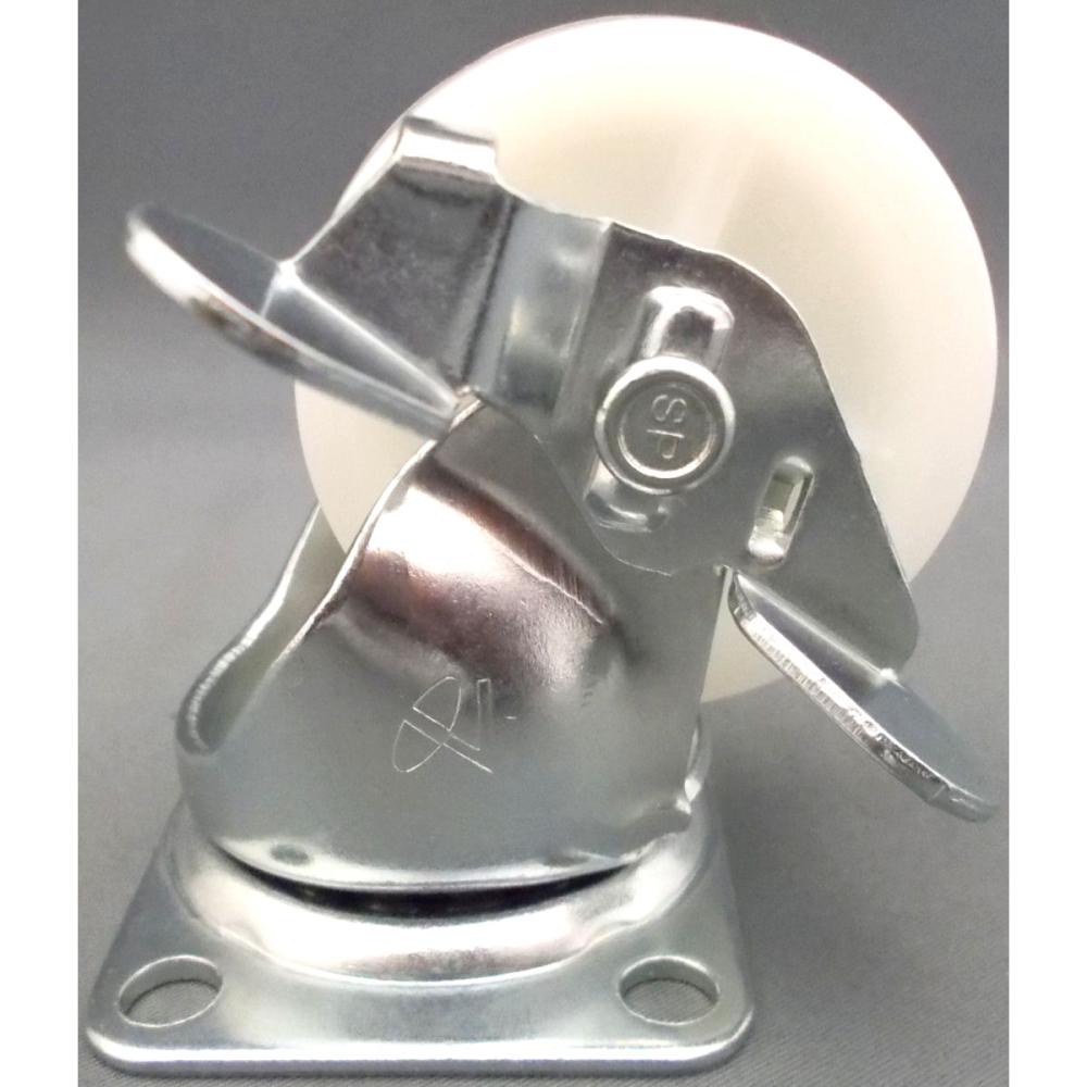 ナンシン　汎用キャスター　車輪径５０ｍｍ　ナイロン・白　プレート式自在　ストッパー付　ＳＴＣ－５０ＮＭＳ－１