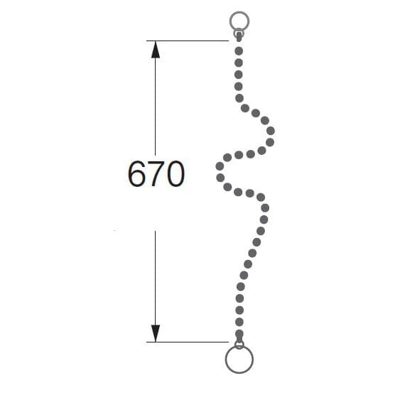 ＳＡＮＥＩ（サンエイ）バス用ゴム栓クサリ　長さ６７０ｍｍ　ＰＵ２０－４８－５