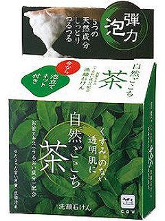 牛乳石鹸　自然ごこち　茶洗顔石けん