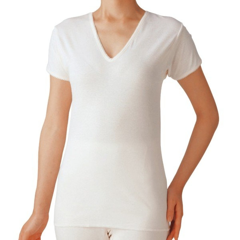 グンゼ　婦人Vネック三分袖スリーマー　ＧＱ１　ホワイト　Ｍ