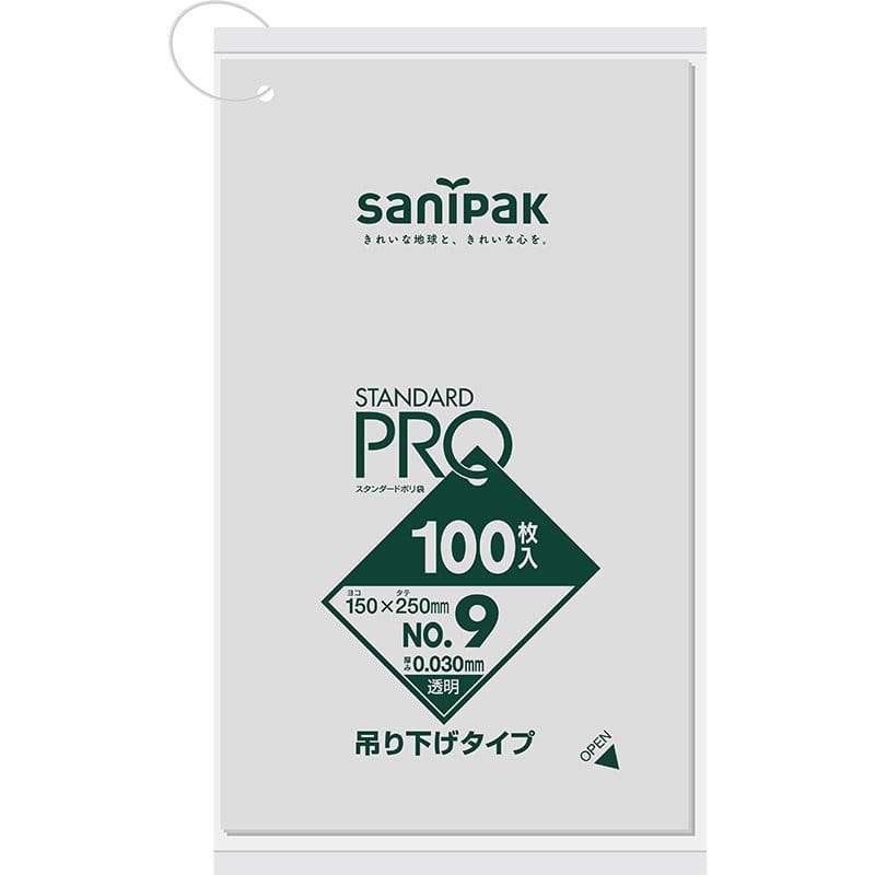 日本サニパック　ひも付き規格袋　９号　透明　１００枚入　Ｌ０９Ｈ