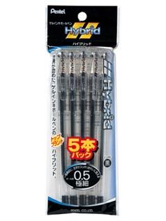 ぺんてる　ハイブリッド　黒　５Ｐ