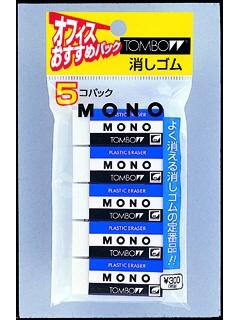 トンボ　消しゴムＭＯＮＯ　ＰＥ０１　５Ｐパック　ＪＣＡ－５６１