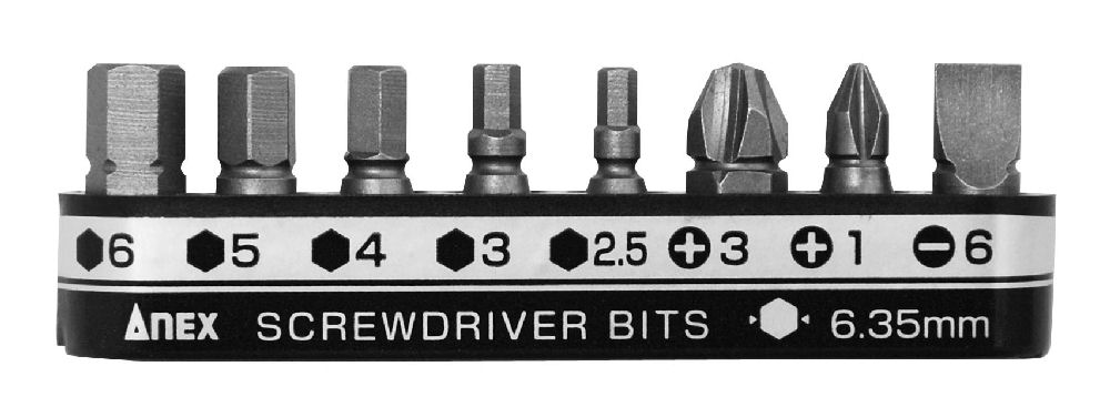 ＡＮＥＸ（アネックス）　超短ビット　８本セット　ＡＫＰ－Ｂ８Ｈ