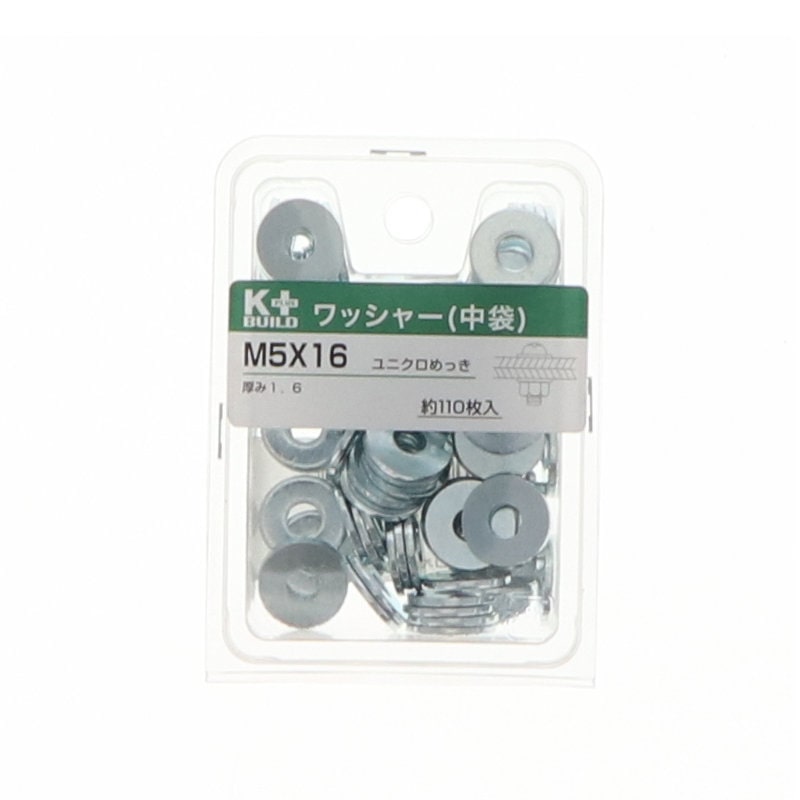 ワッシャ－ユニクロ　中袋　Ｍ５×１６