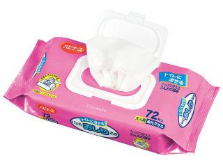 ハビナース　トイレに流せるパッとおしりふき　７２枚入