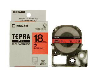キングジム　テプラＰＲＯテープ　１８ｍｍ　赤／黒文字　ＳＣ１８Ｒ