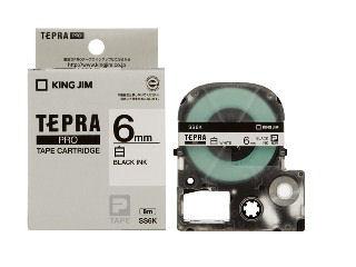 キングジム　テプラＰＲＯテープ　６ｍｍ　白／黒文字　ＳＳ６Ｋ
