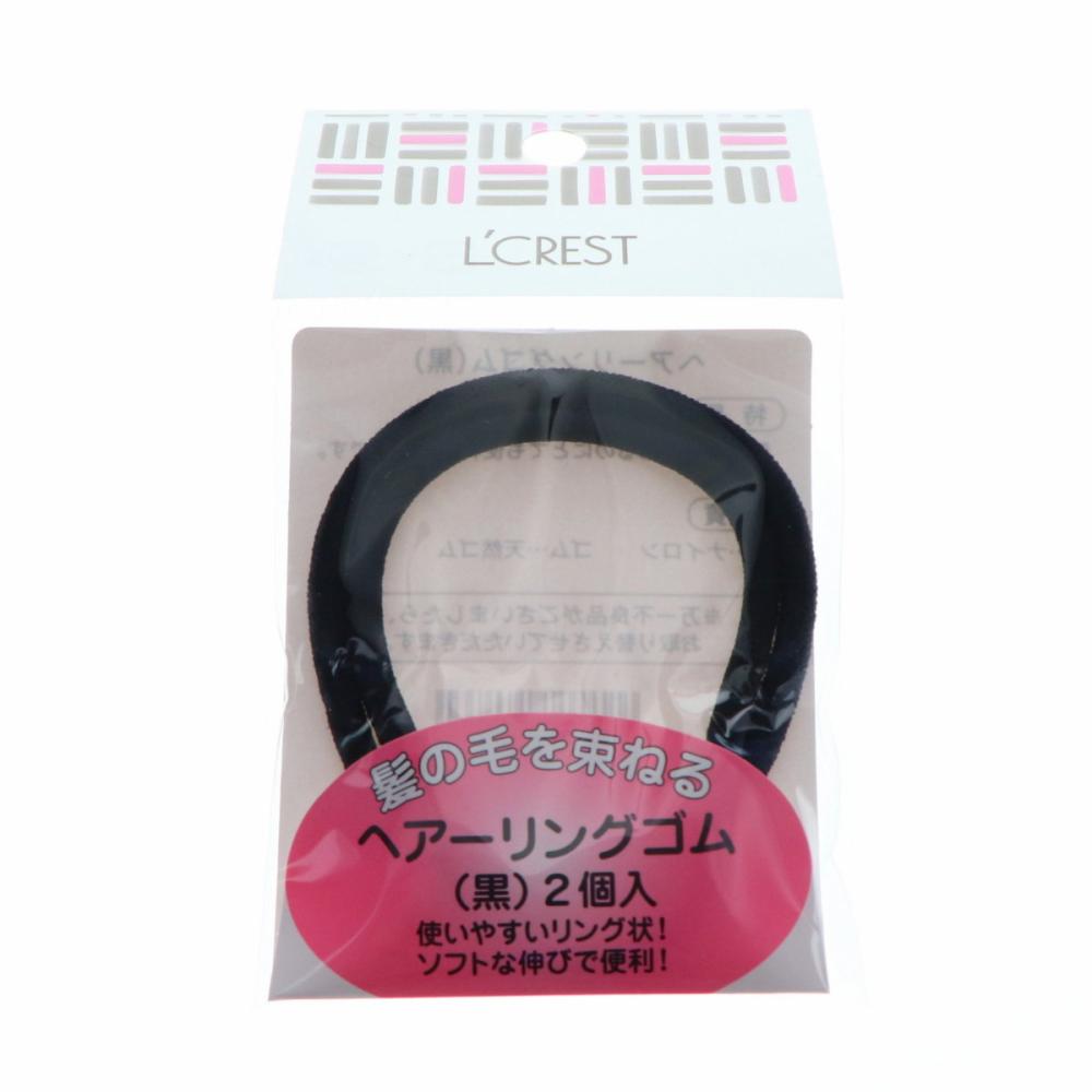 Ｌ’ＣＲＥＳＴ（ルクレスト）　ヘアーリング　ゴム　黒