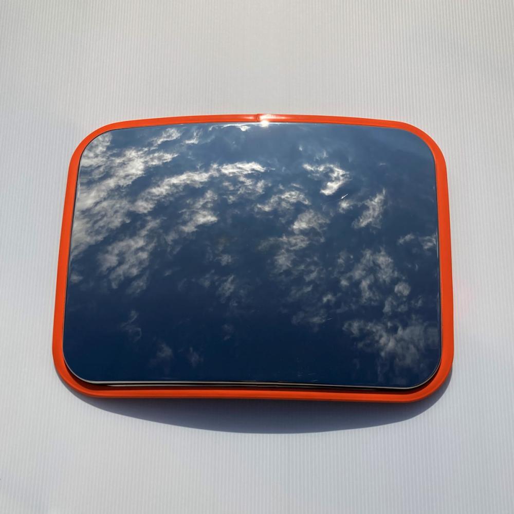 ステンレスカーブミラー角　４００×３００　オレンジ