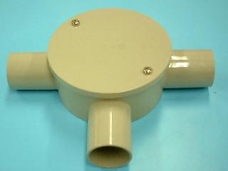 未来工業　露出用丸型ボックス２８三方出　ＰＶＭ２８－３ＫＪ