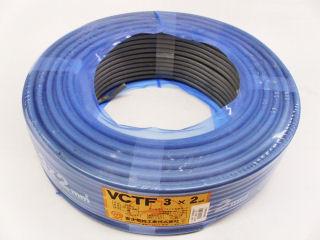 ビニルキャブタイヤ丸形コード　ＶＣＴＦ　２．０ＳＱ×３Ｃ　１００ｍ巻