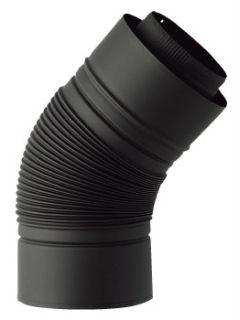 ホンマ製作所　黒耐熱二重煙突　エビ曲４５°　煙突径１５０ｍｍ