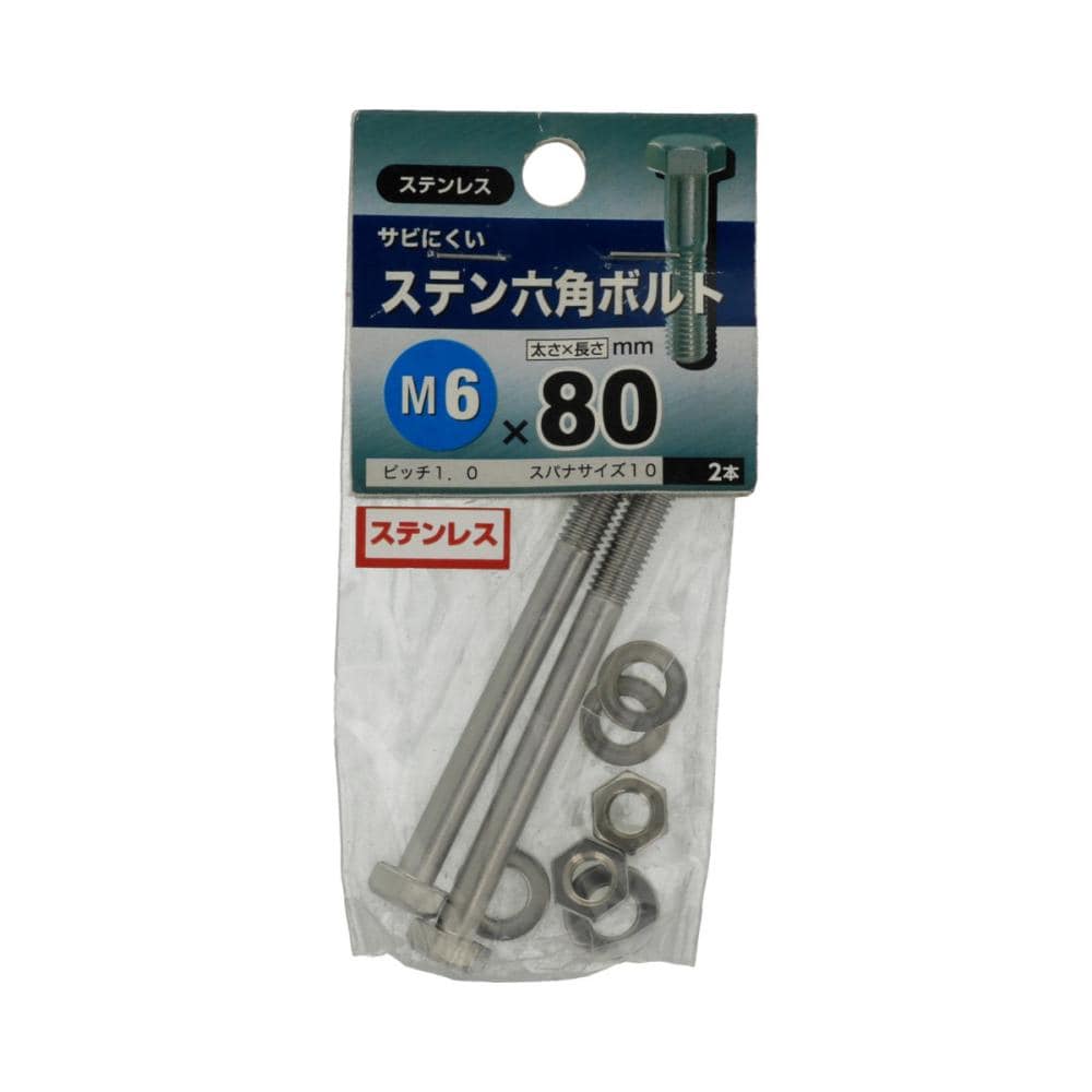 ステン六角ボルト６×８０
