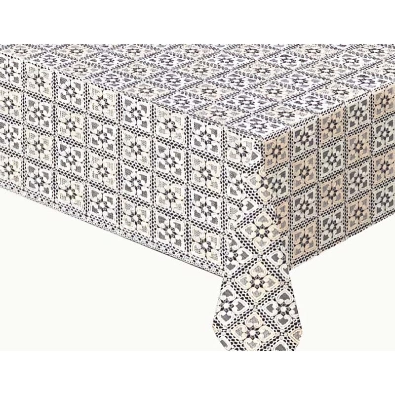 明和グラビア　レーステーブルクロス　ベージュ　Ｍ－７２１