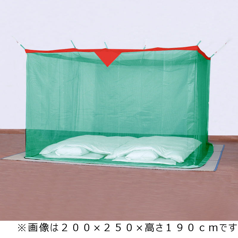 洗えるナイロン蚊帳　グリーン　６畳用　２５０×３００×高さ１９０ｃｍ