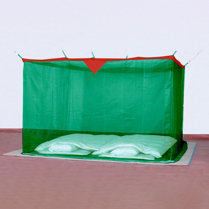 天然素材蚊帳　綿麻混合生地　グリーン　４．５畳用　２００×２５０×高さ１９０ｃｍ