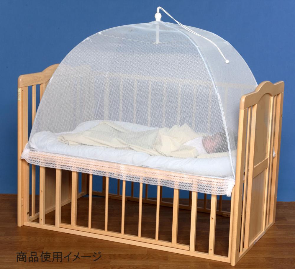 ワンタッチ蚊帳　ベビー　ホワイト　１２０×７０×高さ７０ｃｍ