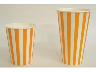 ペーパーカップストライプ　４００ｍＬ（１２オンス）　口径８３．４×高さ１２９．６ｍｍ　１４００個入