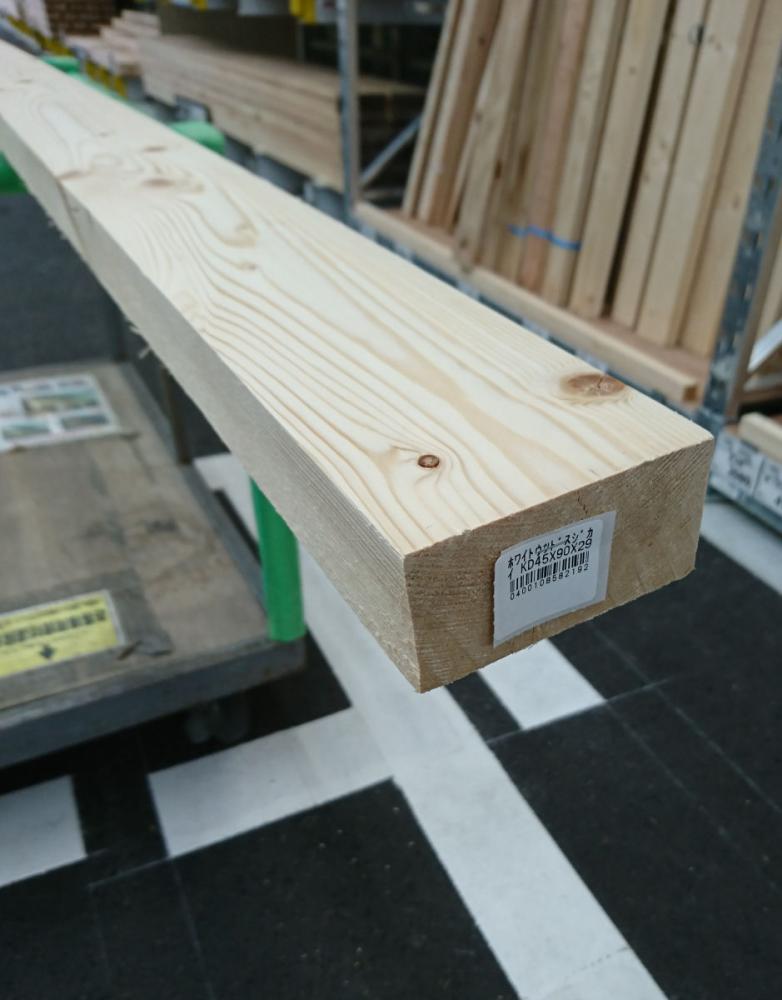 ホワイトウッド　筋違ＫＤ　（約）４５×９０×２９８５ｍｍ