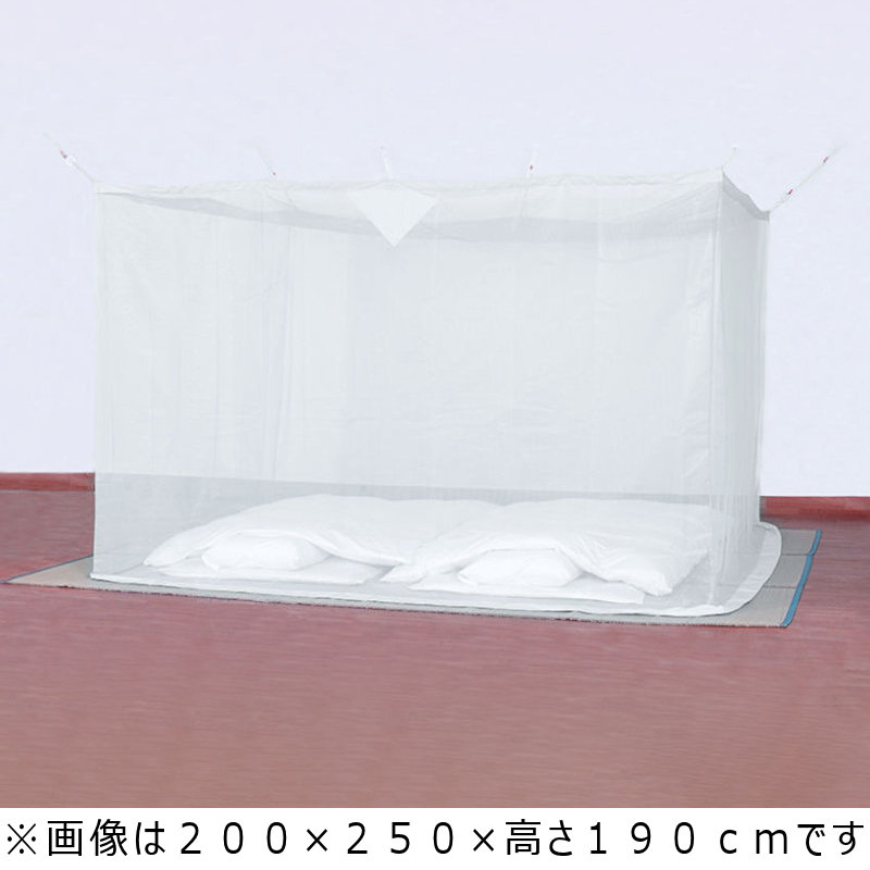 天然素材蚊帳　綿麻混合生地　生成り　６畳用　２５０×３００×高さ１９０ｃｍ