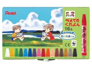 ぺんてる　くれよん１６色　ＰＴＣＲ－１６