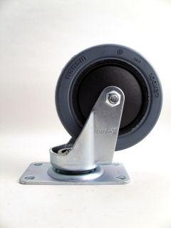 ナンシン　微音キャスター　車輪径１００ｍｍ　ゴム・グレー（B入）　プレート式自在　ＴＥＳ－１００ＮＲＣ