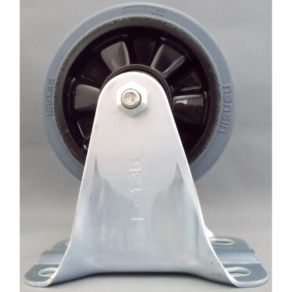 ナンシン　汎用キャスター　車輪径１２５ｍｍ　ゴム（B入）　プレート式自在　ＳＫＣ－１２５ＮＲＢ