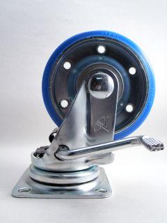 ナンシン　産業用キャスター　車輪径１３０ｍｍ　ウレタン（B入）　プレート式自在　ストッパー付　ＳＴＭ－１３０ＶＵｗ－３